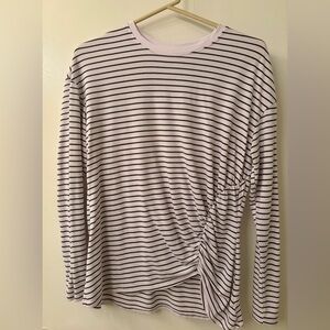 Time and Tru Navy Striped Top